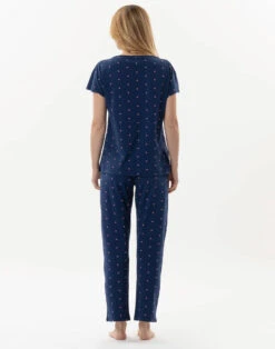 Pyjama En Coton AMORE 702 Marine -Pyjama Chic Femme Magasin pyjama en coton amore 702 marine 3