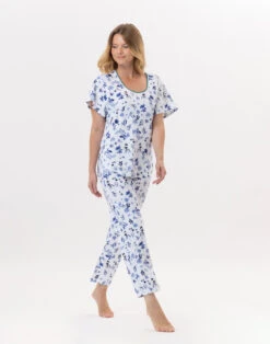 Pyjama En Coton BLOOM 902 Bleu -Pyjama Chic Femme Magasin pyjama en coton bloom 902 bleu 2