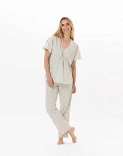 Pyjama En Coton CALISSON 902 Anis -Pyjama Chic Femme Magasin pyjama en coton calisson 902 anis 3