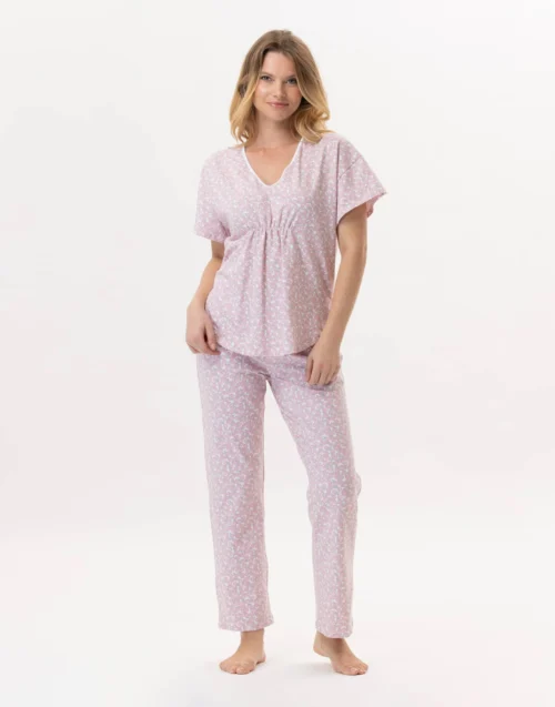 Pyjama En Coton CALISSON 902 Rose -Pyjama Chic Femme Magasin pyjama en coton calisson 902 rose 4