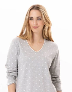 Pyjama En Coton CHAMADE 802 Gris Chine -Pyjama Chic Femme Magasin pyjama en coton chamade 802 gris chine 2