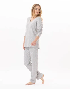 Pyjama En Coton CHAMADE 802 Gris Chine -Pyjama Chic Femme Magasin pyjama en coton chamade 802 gris chine 4