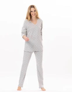 Pyjama En Coton CHAMADE 802 Gris Chine -Pyjama Chic Femme Magasin pyjama en coton chamade 802 gris chine 5