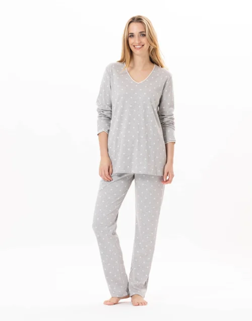 Pyjama En Coton CHAMADE 802 Gris Chine