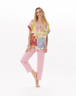 Pyjama En Coton ESTEREL 902 Rose -Pyjama Chic Femme Magasin pyjama en coton esterel 902 rose 5