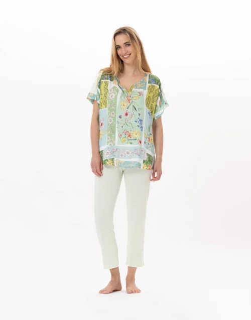 Pyjama En Coton ESTEREL 902 Vert D'eau