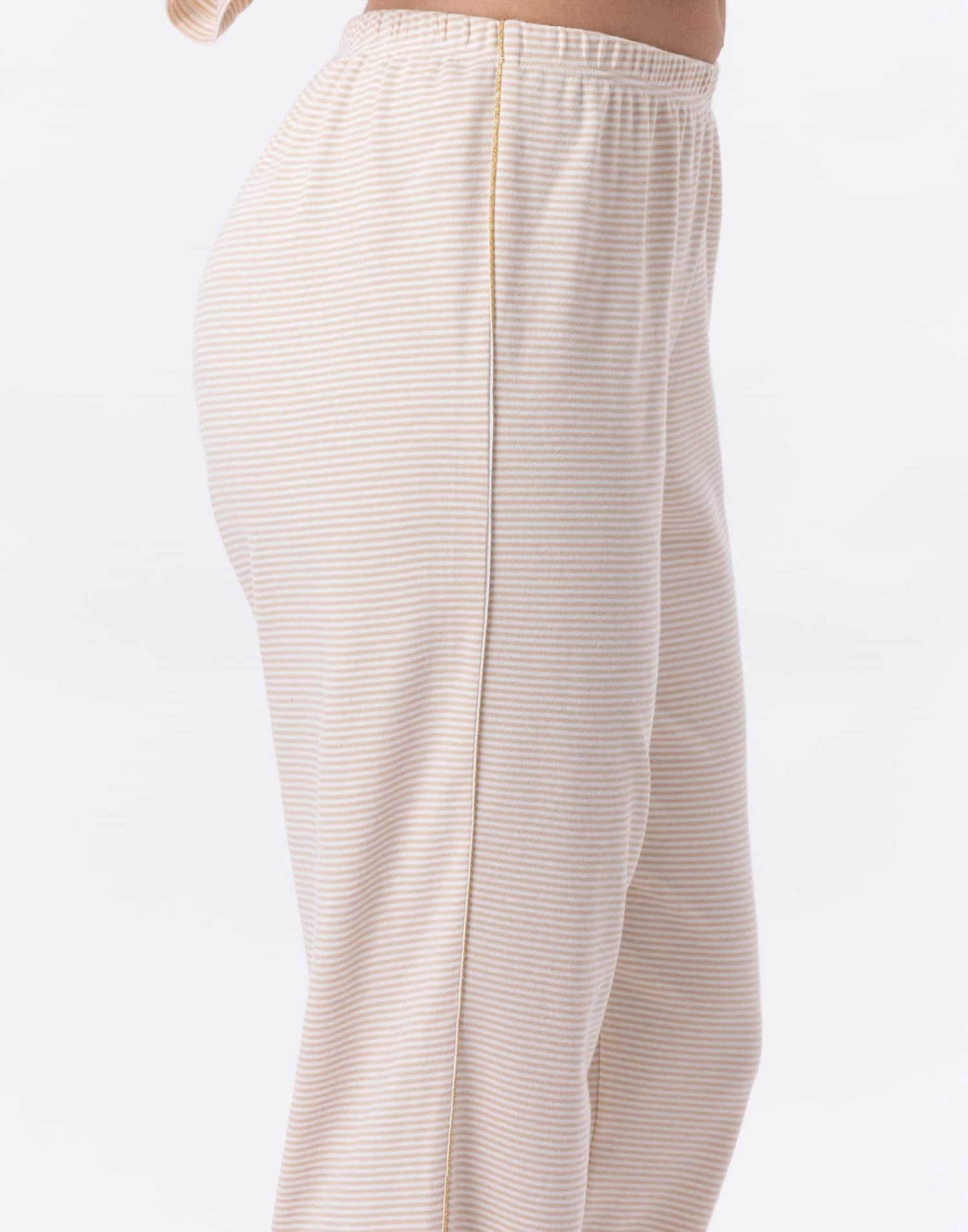 Pyjama En Coton GARANCE 802 Doré/Ecru 3 Pyjama En Coton GARANCE 802 Doré/Ecru – Image 3