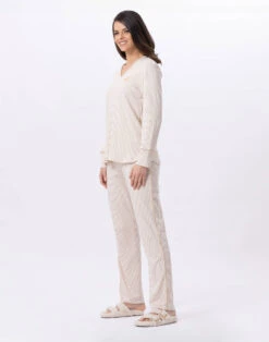 Pyjama En Coton GARANCE 802 Doré/Ecru 11 Pyjama En Coton GARANCE 802 Doré/Ecru -Pyjama Chic Femme Magasin pyjama en coton garance 802 dore ecru 4