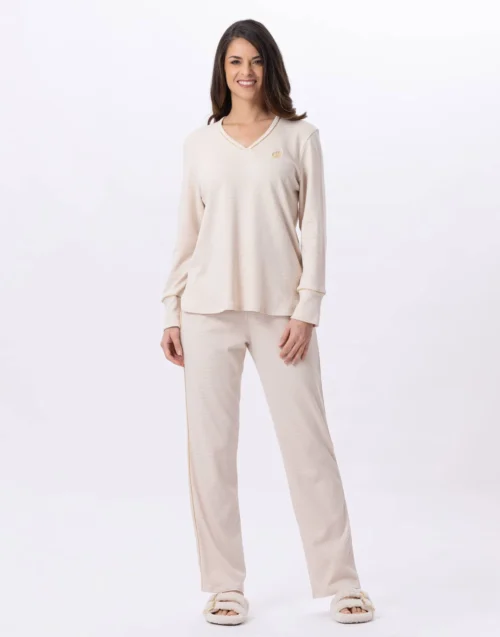 Pyjama En Coton GARANCE 802 Doré/Ecru