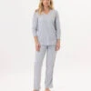 Pyjama En Coton GARANCE 802Gris Chine/Blanc