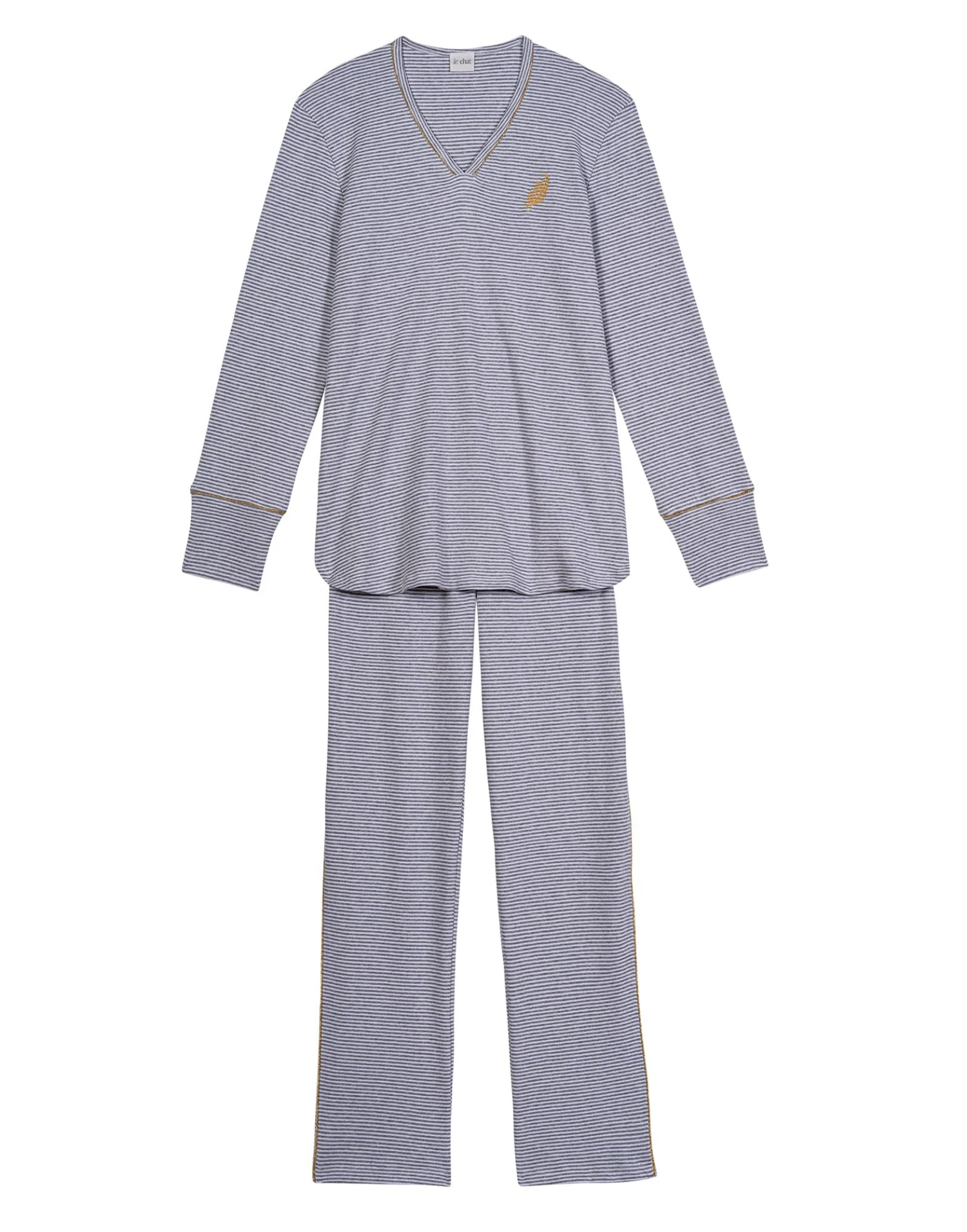 Pyjama En Coton GARANCE 802Gris Chine/Blanc 6 Pyjama En Coton GARANCE 802Gris Chine/Blanc – Image 6