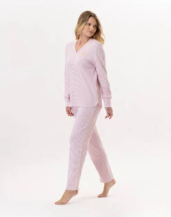Pyjama En Coton GARANCE 802 Rose/Blanc -Pyjama Chic Femme Magasin pyjama en coton garance 802 rose blanc 3