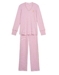 Pyjama En Coton GARANCE 802 Rose/Blanc -Pyjama Chic Femme Magasin pyjama en coton garance 802 rose blanc 5