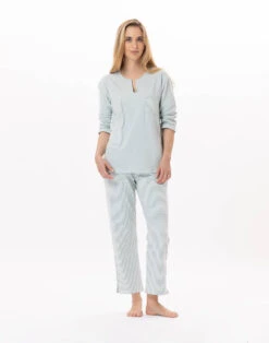 Pyjama En Coton JEANNETTE 902 Turquoise
