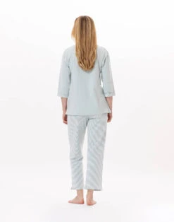 Pyjama En Coton JEANNETTE 902 Turquoise -Pyjama Chic Femme Magasin pyjama en coton jeannette 902 turquoise 4
