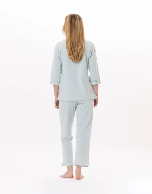 Pyjama En Coton JEANNETTE 902 Turquoise -Pyjama Chic Femme Magasin pyjama en coton jeannette 902 turquoise 4