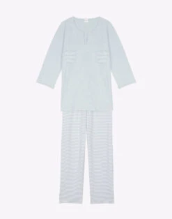 Pyjama En Coton JEANNETTE 902 Turquoise -Pyjama Chic Femme Magasin pyjama en coton jeannette 902 turquoise 5