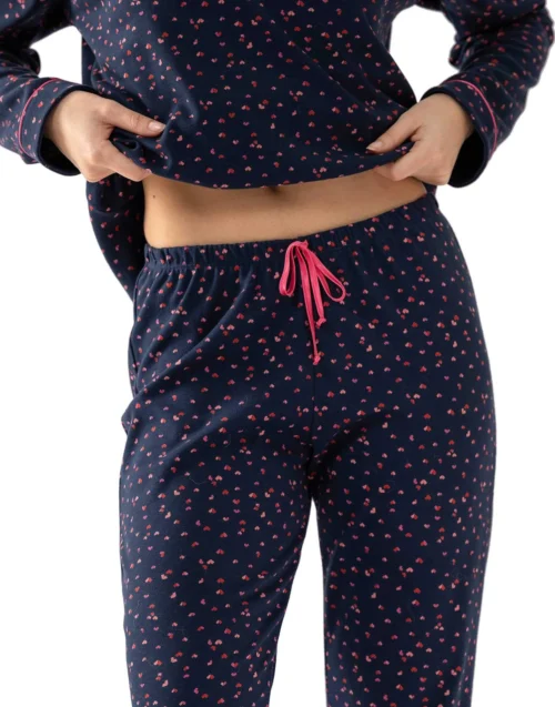 Pyjama En Coton Marine HOLLY 602 Marine -Pyjama Chic Femme Magasin pyjama en coton marine holly 602 marine 4
