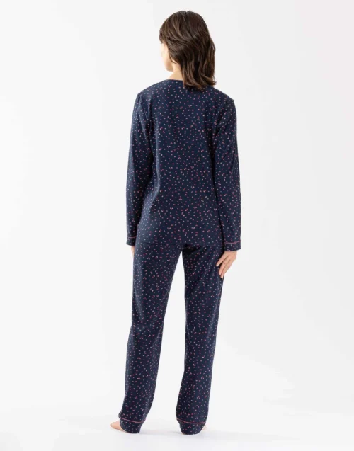 Pyjama En Coton Marine HOLLY 602 Marine -Pyjama Chic Femme Magasin pyjama en coton marine holly 602 marine 6