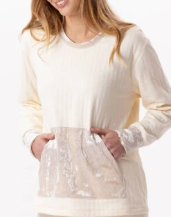 Pyjama En Coton Matelassé PILLOW 802 Ecru -Pyjama Chic Femme Magasin pyjama en coton matelasse pillow 802 ecru 2