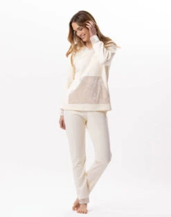 Pyjama En Coton Matelassé PILLOW 802 Ecru -Pyjama Chic Femme Magasin pyjama en coton matelasse pillow 802 ecru 4