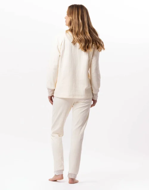 Pyjama En Coton Matelassé PILLOW 802 Ecru -Pyjama Chic Femme Magasin pyjama en coton matelasse pillow 802 ecru 5