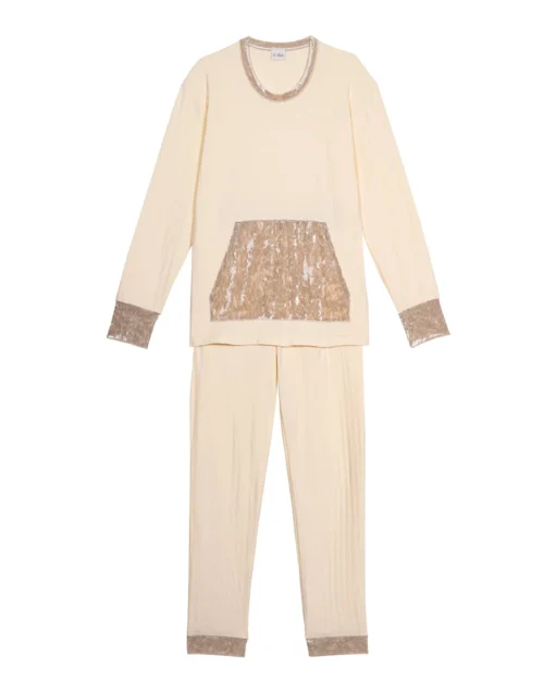 Pyjama En Coton Matelassé PILLOW 802 Ecru -Pyjama Chic Femme Magasin pyjama en coton matelasse pillow 802 ecru 6