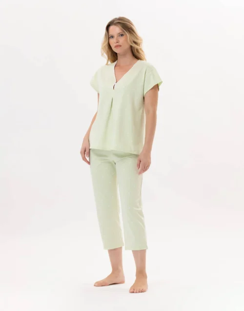 Pyjama En Coton PITCHOUN 902 Vert D'eau -Pyjama Chic Femme Magasin pyjama en coton pitchoun 902 vert d eau 2
