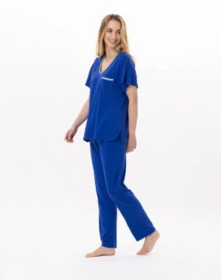 Pyjama En Jersey BLOOM 912 Bleu -Pyjama Chic Femme Magasin pyjama en jersey bloom 912 bleu 3