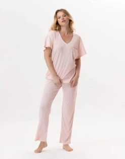 Pyjama En Jersey BLOOM 912 Corail -Pyjama Chic Femme Magasin pyjama en jersey bloom 912 corail 2
