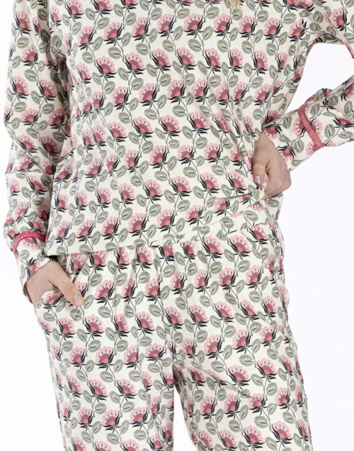 Pyjama En Jersey Imprimée écru ZOÉ 602 écru -Pyjama Chic Femme Magasin pyjama en jersey imprimee ecru zoe 602 ecru 3