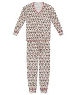 Pyjama En Jersey Imprimée écru ZOÉ 602 écru -Pyjama Chic Femme Magasin pyjama en jersey imprimee ecru zoe 602 ecru 6