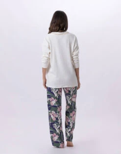 Pyjama En Maille Tricot Et Viscose GIOIA 802 Ecru / Multico -Pyjama Chic Femme Magasin pyjama en maille tricot et viscose gioia 802 ecru multico 6