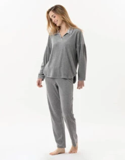 Pyjama En Velours VELVET 802Gris Chine 12 Pyjama En Velours VELVET 802Gris Chine -Pyjama Chic Femme Magasin pyjama en velours velvet 802 gris chine 4