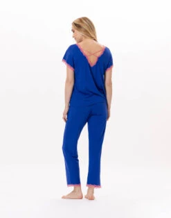 Pyjama En Viscose PALOMA 902 Bleu -Pyjama Chic Femme Magasin pyjama en viscose paloma 902 bleu 2