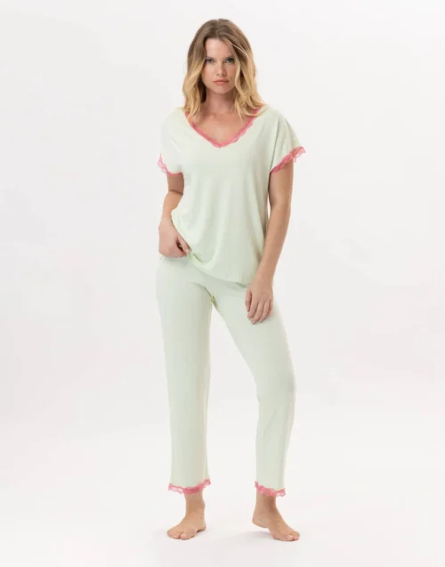 Pyjama En Viscose PALOMA 902 Vert D'eau -Pyjama Chic Femme Magasin pyjama en viscose paloma 902 vert d eau 3