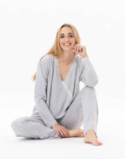 Pyjama En Viscose SUBLIME 802 Gris Chine 12 Pyjama En Viscose SUBLIME 802 Gris Chine -Pyjama Chic Femme Magasin pyjama en viscose sublime 802 gris chine 4