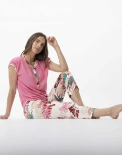 Pyjama Imprimé Fleurs En 100% Viscose CAMÉLIA 702 Multico -Pyjama Chic Femme Magasin pyjama imprime fleurs en 100 viscose camelia 702 multico 3