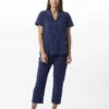 Pyjama Pantacourt En Coton AMORE 706 Marine