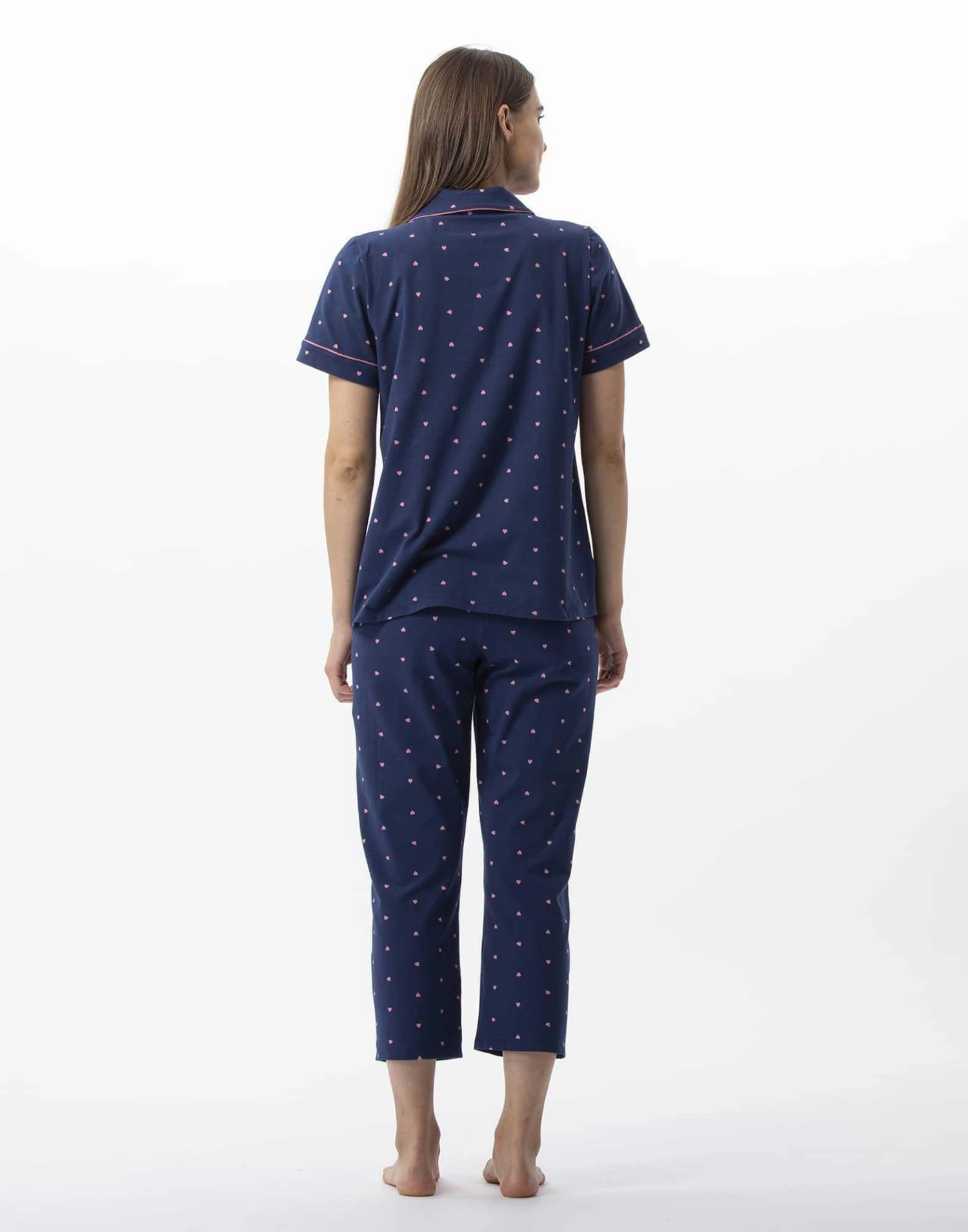 Pyjama Pantacourt En Coton AMORE 706 Marine 6 Pyjama Pantacourt En Coton AMORE 706 Marine – Image 6