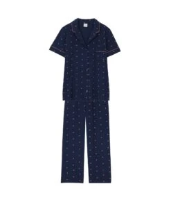 Pyjama Pantacourt En Coton AMORE 706 Marine 13 Pyjama Pantacourt En Coton AMORE 706 Marine -Pyjama Chic Femme Magasin pyjama pantacourt en coton amore 706 marine 6