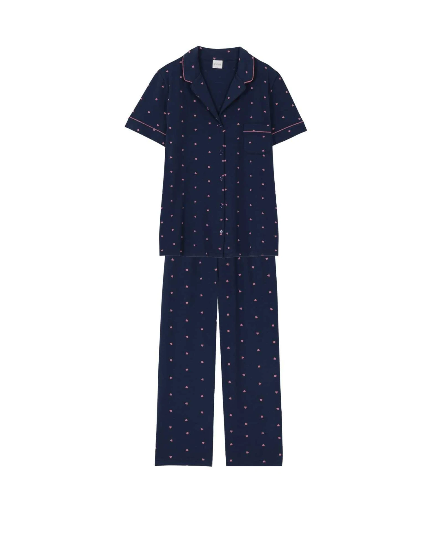 Pyjama Pantacourt En Coton AMORE 706 Marine 7 Pyjama Pantacourt En Coton AMORE 706 Marine – Image 7