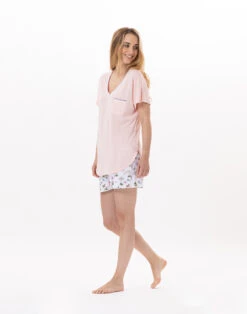 Pyjama Short En Coton BLOOM 900 Corail -Pyjama Chic Femme Magasin pyjama short en coton bloom 900 corail 4