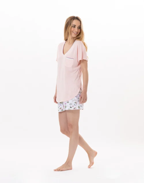 Pyjama Short En Coton BLOOM 900 Corail 12 Pyjama Short En Coton BLOOM 900 Corail -Pyjama Chic Femme Magasin pyjama short en coton bloom 900 corail 4