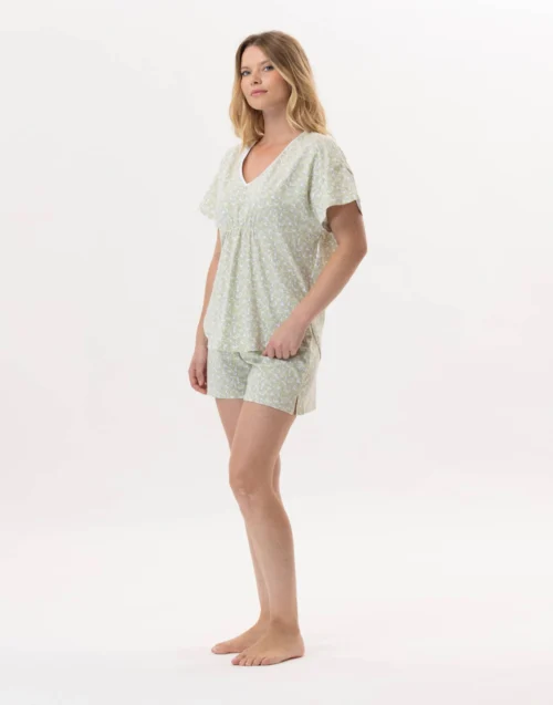 Pyjama Short En Coton CALISSON 900 Anis -Pyjama Chic Femme Magasin pyjama short en coton calisson 900 anis 2