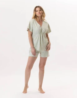 Pyjama Short En Coton CALISSON 900 Anis -Pyjama Chic Femme Magasin pyjama short en coton calisson 900 anis 3