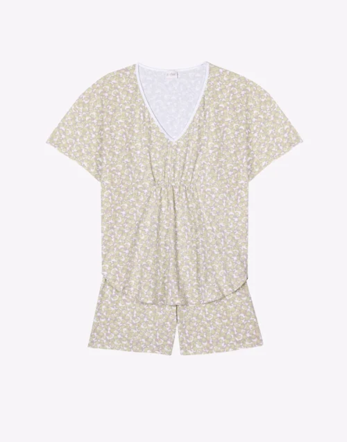 Pyjama Short En Coton CALISSON 900 Anis -Pyjama Chic Femme Magasin pyjama short en coton calisson 900 anis 5