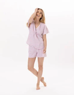 Pyjama Short En Coton CALISSON 900 Rose 10 Pyjama Short En Coton CALISSON 900 Rose -Pyjama Chic Femme Magasin pyjama short en coton calisson 900 rose 3