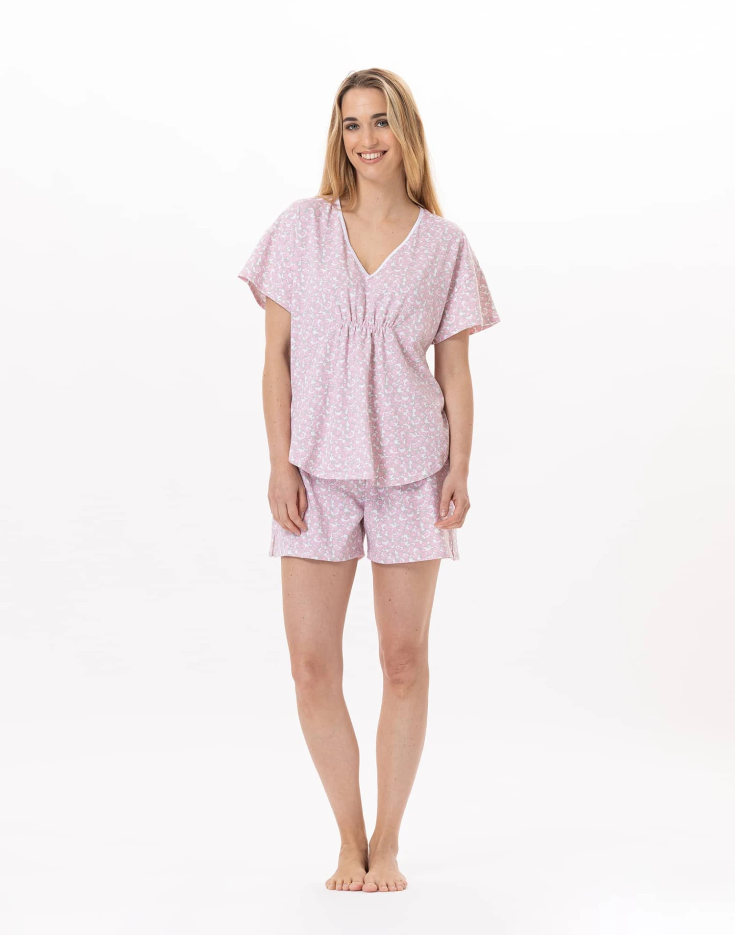 Pyjama Short En Coton CALISSON 900 Rose 1 Pyjama Short En Coton CALISSON 900 Rose