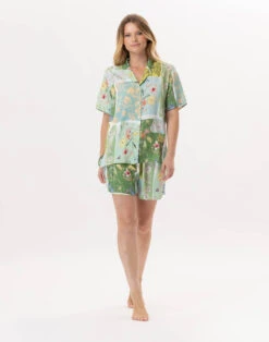Pyjama Short En Viscose ESTEREL 900 Vert D'eau